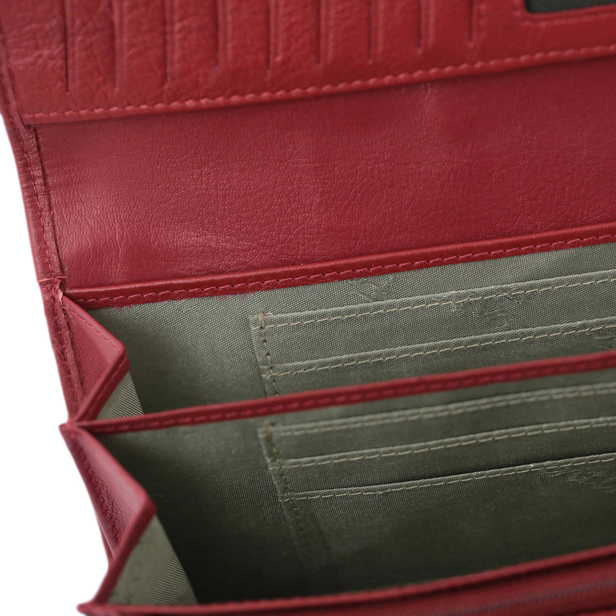 Interior Women_s Wallet in Vera Large Red Leather Interior of women's leather wallet
