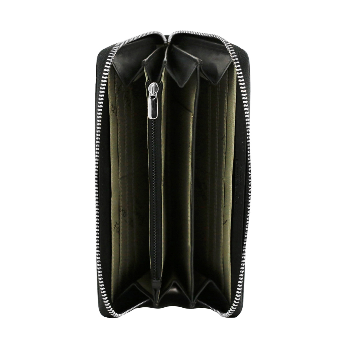 Large black vertical leather wallet Women's leather wallet pockets
